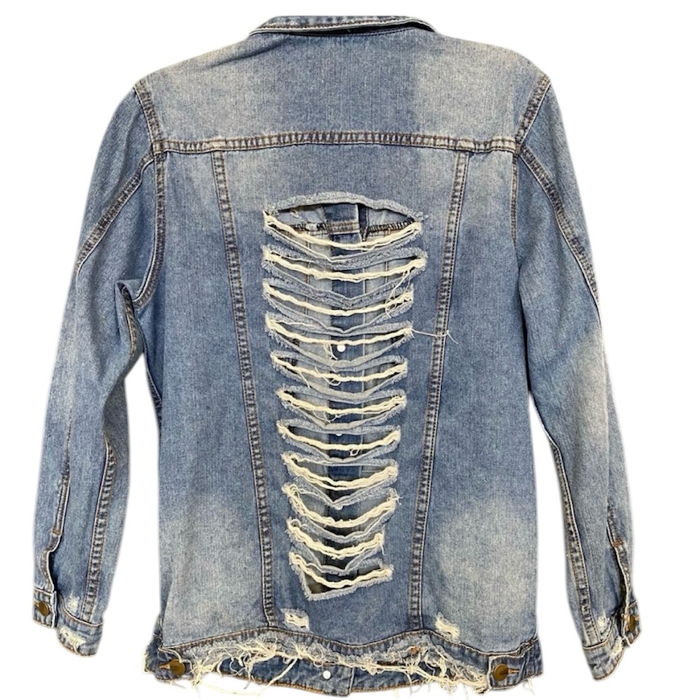 Mono B Distressed Denim Jacket - Black